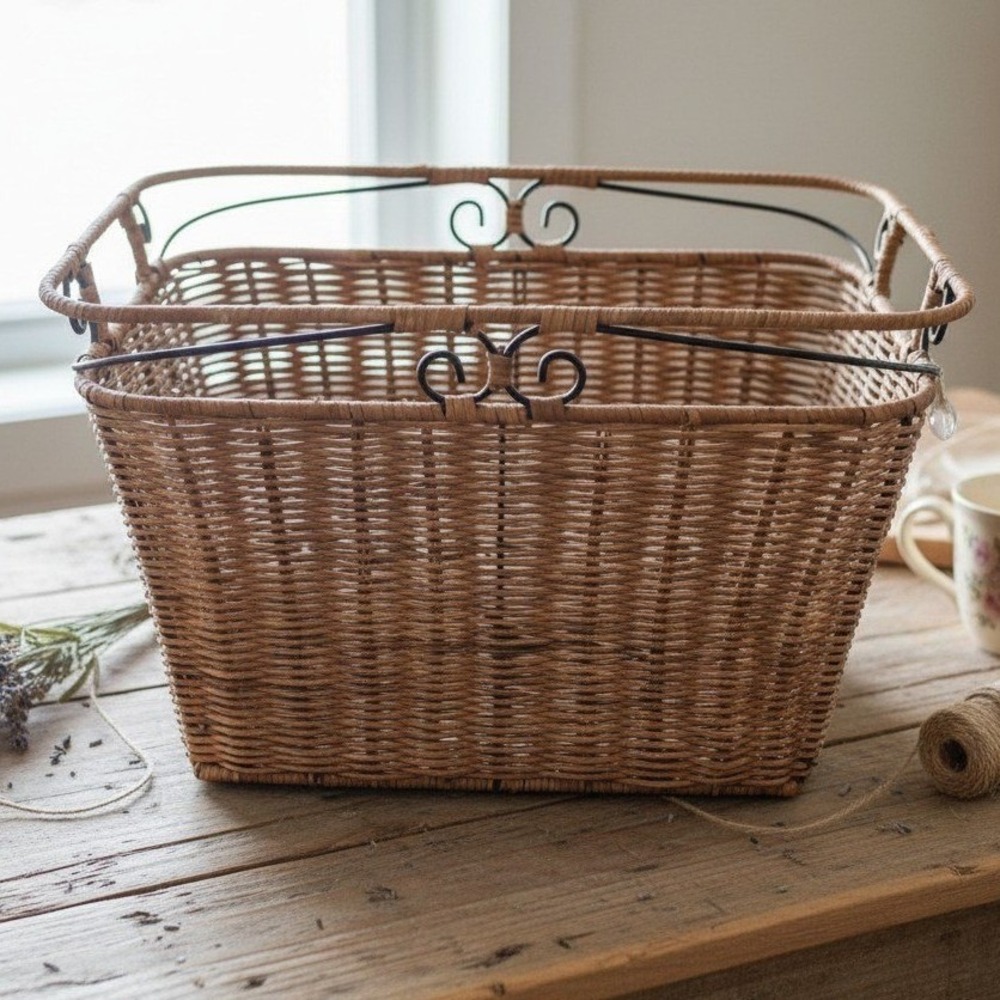 Princess House Casual Home Large Storage Basket, BASTLG, Home Decor Organization